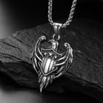 Retro Two-Wing Eagle Dog Tag Stainless Steel Pendant Street Necklace