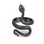 color: Gun Black Snake Ring