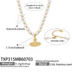 color: TXP315-Zircon Planet Gold Necklace -41.5+5cm