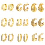 Rhinestone Stainless Steel Earrings Women's Versatile Inlaid Zircon Earrings Light Luxury Earrings