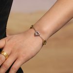 Stainless Steel Jewelry Buckle Hollow Heart-Shaped Welding Bracelet 18K Gold-Plated Design Heart-Shaped Ornament