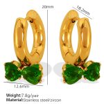 color: EH299 Green Color Zircon Earrings