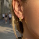 INS Stainless Steel Inlaid Zircon Star Moon Ear Clip Women's 18K Real Gold Light Luxury High-End Earrings