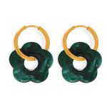 color: MYTXF107-Dark Green Color Earrings
