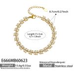 color: E666-Zircon Gold Bracelet -17+5cm