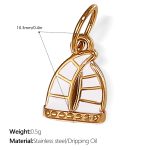 color: PJ525WEG White Enamel Gold Pendant