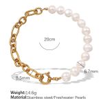 color: SL143WEG Freshwater Pearl Gold Bracelet