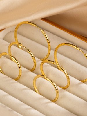 INS round Earrings round Ring Earrings Simple Glossy Simple Bracelet Tide Ear Clips Earrings Light Luxury Advanced