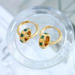 Jewelry Simple Bracelet Buckle Inlaid Beccarite Ring Pendant Earrings Stainless Steel Gold-Plated Earrings