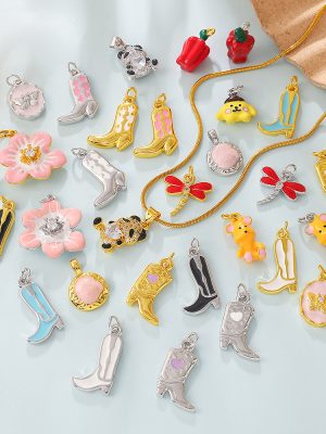 Macaron Color Flower Boots Dragonfly Multi-Shape Pendant DIY Ornament Accessories