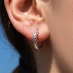 Striped Stainless Steel Ear Ring Ear Clip PVD Vacuum Plating Gold Ring DIY Earrings