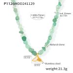 color: P1126-Dolphin Pendant Green Strawberry Necklace