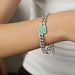 color: E328-Natural Turquoise Steel Color Bracelet -15+3cm
