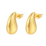 color: Stripes Drop Earrings Gold