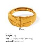 color: JZ95 US Size 7# Adjustable Gold Ring