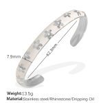 color: SZ228WES White Enamel Silver Bangle
