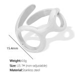 color: JZ72 US Size 7# Non-adjustable Silver Ring