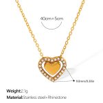 color: XL335WEG White Rhinestone Gold Necklace