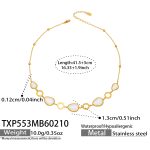 color: TXP553-Champagne Glass Stone Necklace 41.5+5cm