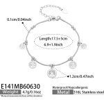 color: E141-Tree of Life Inlaid Zircon Steel Color Bracelet -17.5+5cm