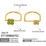 color: A713-Large Light Green Zircon Stone + Small Yellow Zircon Gold Ring