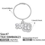 color: TXA130-White Zircon Steel Color Ring -Size 7