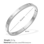color: SZ207WES White Rhinestone Silver Bangle