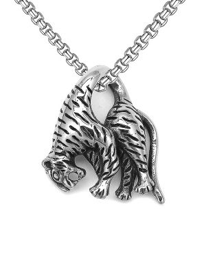 New Hip Hop Hiphop Ornament Stainless Steel Leopard Leopard Pendant Necklace Pendant