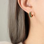 color: F170-Gold Green Zircon Earrings