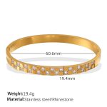 color: SZ212WEG White Rhinestone Gold Bangle