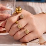 High-Grade Stainless Steel Micro Inlaid Zircon Ball Ring Cold Bracelet Ornament Women