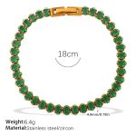 color: SL456GNG Green Zircon Bracelet