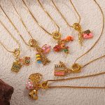 New Retro Dripping Oil DIY Girl Fox Pendant Necklace Cute Wild Heavy Industry Design Ornament Women