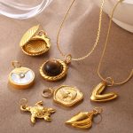 Golden Personality DIY Pendant Pendant Conch Fish Heart Bracelet Necklace Accessories