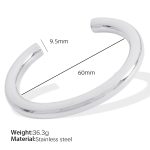 color: SZ93 Silver Width 9.5mm Bangle