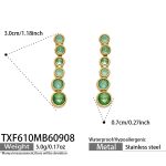color: TXF610-Green Zircon Gold Earrings