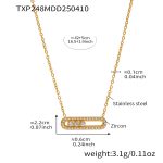 color: TXP248-Gold Zircon Necklace 40+5cm