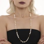 color: M056-Gold Freshwater Pearl Sweater Chain