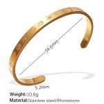 color: SZ218WEG White Rhinestone Gold Bangle