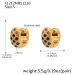 color: F1212-Colorful Zircon Earrings -Small