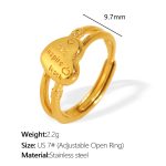 color: JZ98 US Size 7# Adjustable Gold Ring