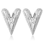 color: Hammered Heart Earrings Steel Color MS-392