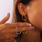 Korean Style Irregular Earrings Stainless Steel 18K Gold Plating Personality Design Ornament