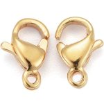 304/316 Stainless Steel Lobster Clasp Bracelet Necklace Accessories Connection Buckle Black and Golden Vacuum Vapor Plating