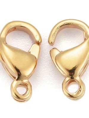304/316 Stainless Steel Lobster Clasp Bracelet Necklace Accessories Connection Buckle Black and Golden Vacuum Vapor Plating