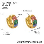 color: F931-1 Colorful Zircon Earrings -Small