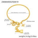 color: Z406-Gold DIY Multi-charm Bangle