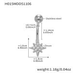color: H015-Steel Color Post Length 11.4mm Post Thickness 1.55mm