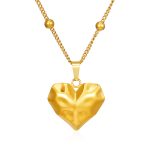 color: Heart Large Drape Necklace Gold 1 PC MS-545