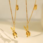 Mechanical Rabbit Stainless Steel Necklace Clavicle Chain Women's Light Luxury Sweater Chain New Spring and Autumn Accessories